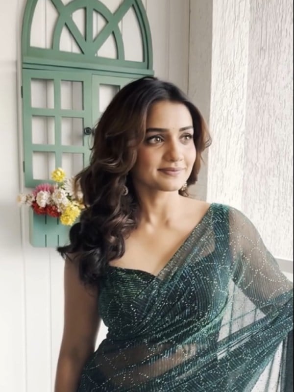 Hruta Durgule Saree Reel Video
