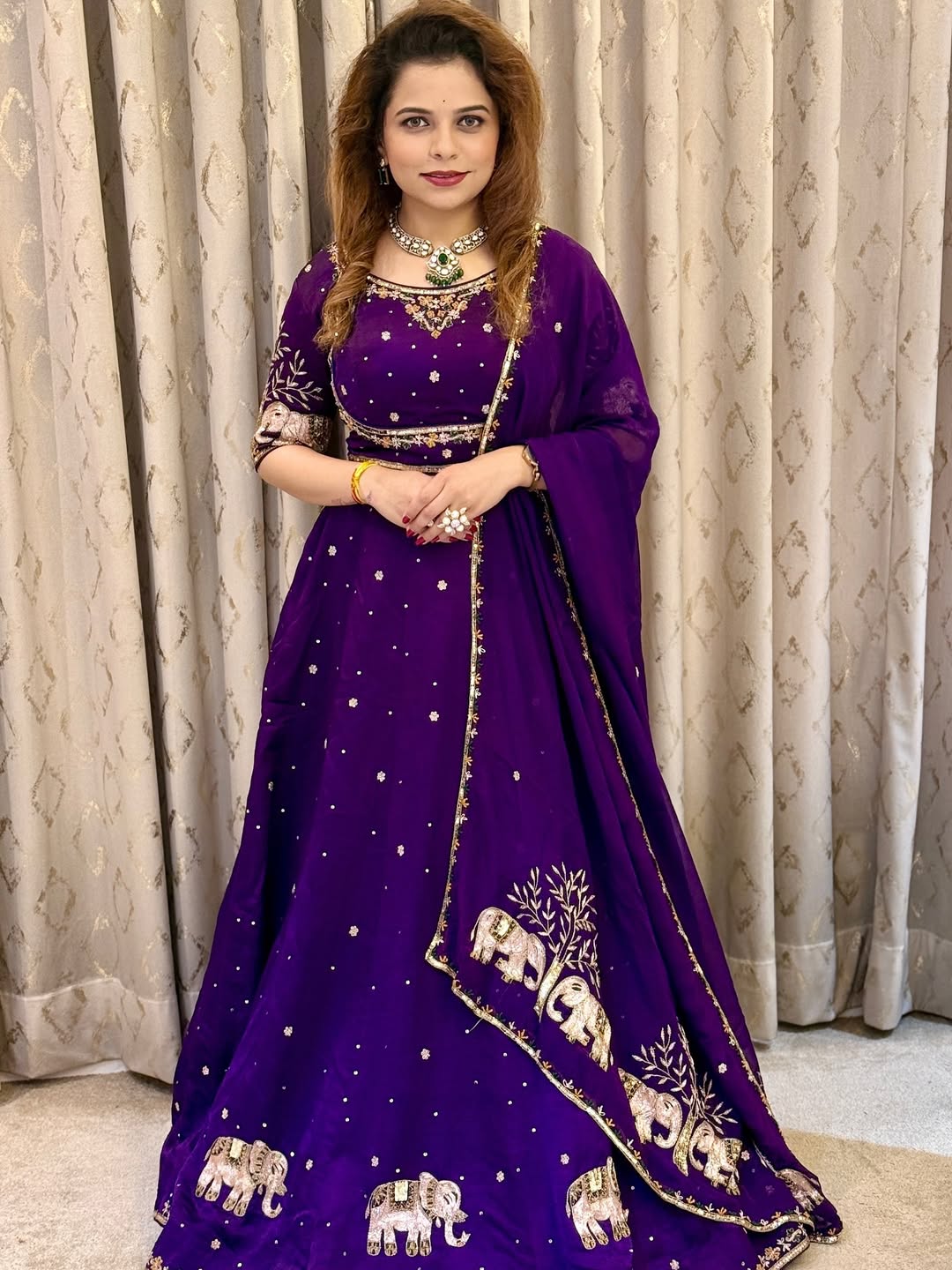 Kartiki Gaikwad Pise Purple Dress Look