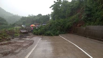 Traffic disrupted due to landslide in Karul Ghat