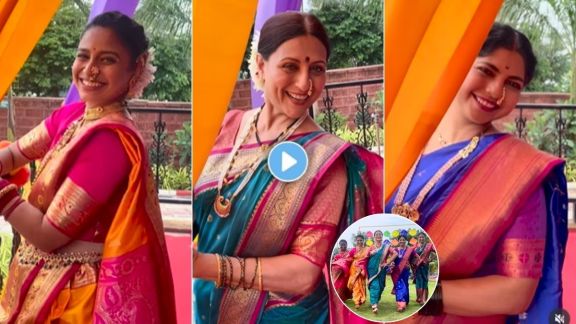 Kishori Shahane share video on the song Aali Thumkat Naar with Sayali Deodhar Prajakta Hanamghar Snehal Shidam and Suchika Joshi