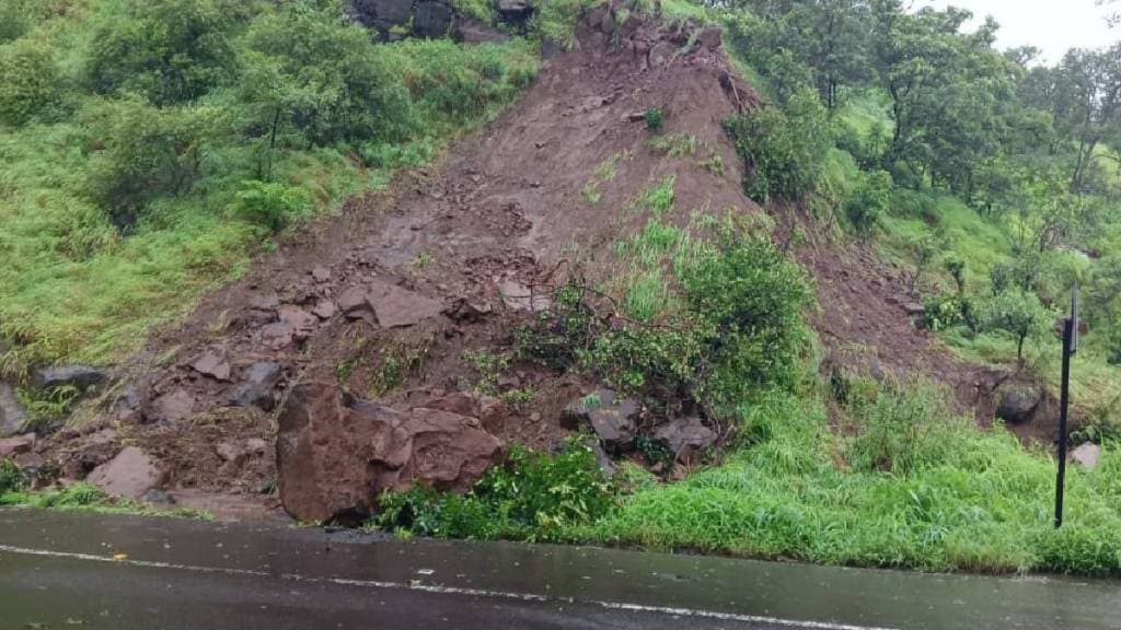 Landslide at old Kasara Ghat on Mumbai Nashik highway