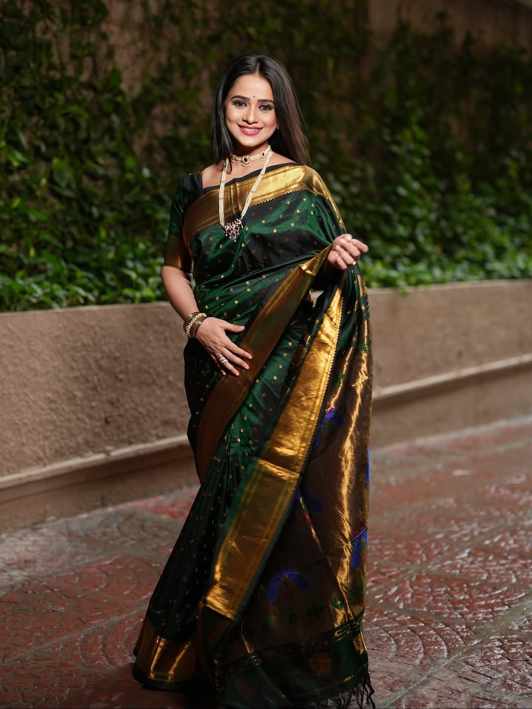 Madhura Joshi Green Paithani Saree