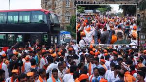 Maratha Reservation : मुंबईत लोटला मराठा बांधवांचा जनसागर! आझाद मैदान परिसरात अलोट गर्दी