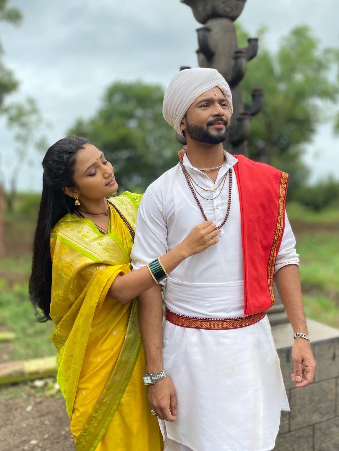 Marathi actress Kanchi Shinde shared new photos with co star Nishant Pawar indrayani serial colors marathi