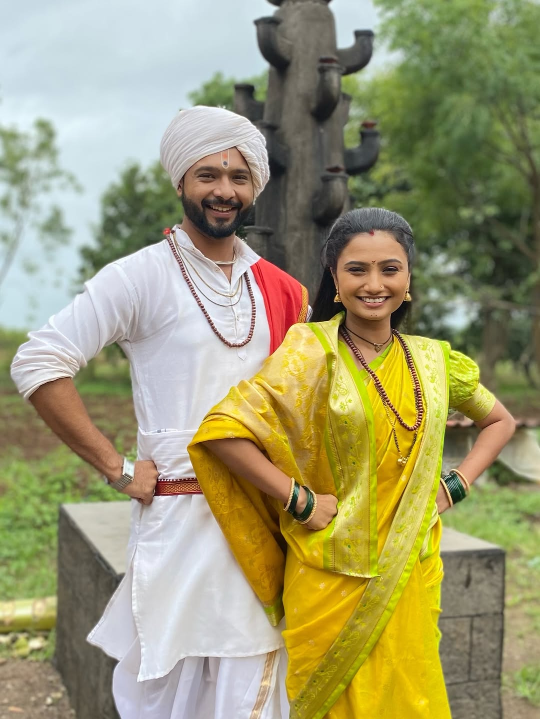 Marathi actress Kanchi Shinde shared new photos with co star Nishant Pawar indrayani serial colors marathi