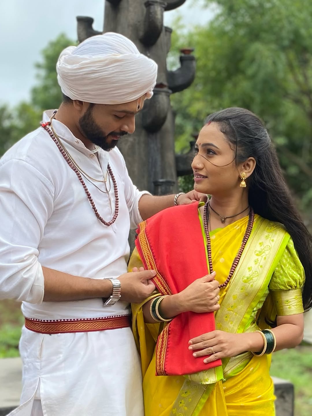 Marathi actress Kanchi Shinde shared new photos with co star Nishant Pawar indrayani serial colors marathi