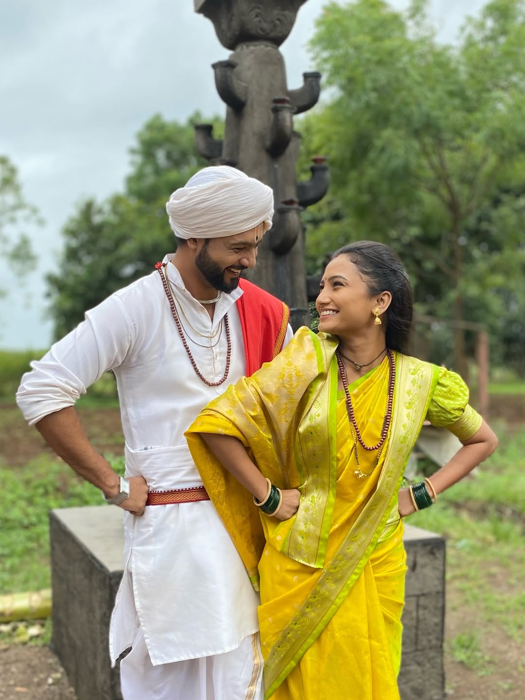Marathi actress Kanchi Shinde shared new photos with co star Nishant Pawar indrayani serial colors marathi