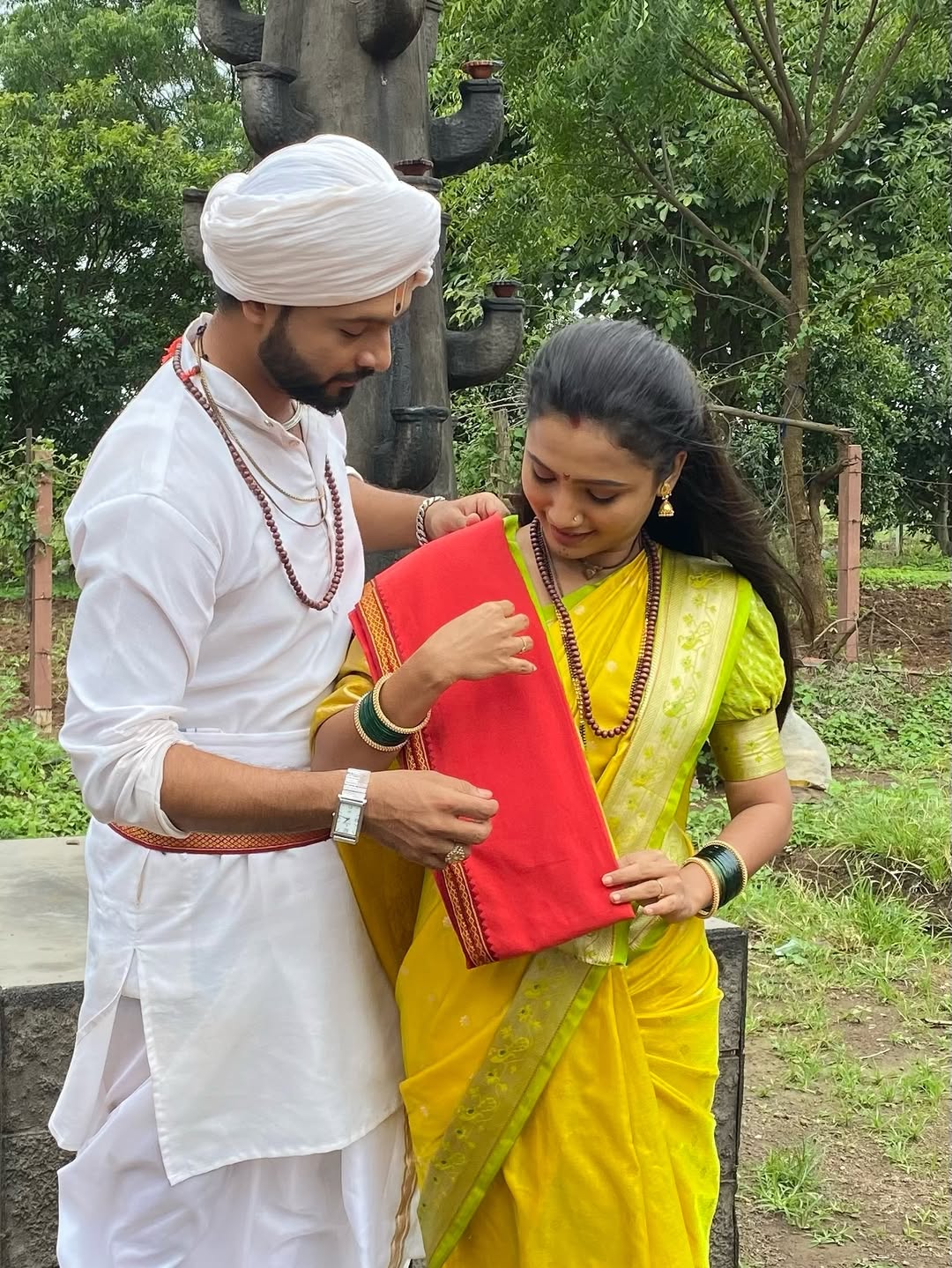 Marathi actress Kanchi Shinde shared new photos with co star Nishant Pawar indrayani serial colors marathi