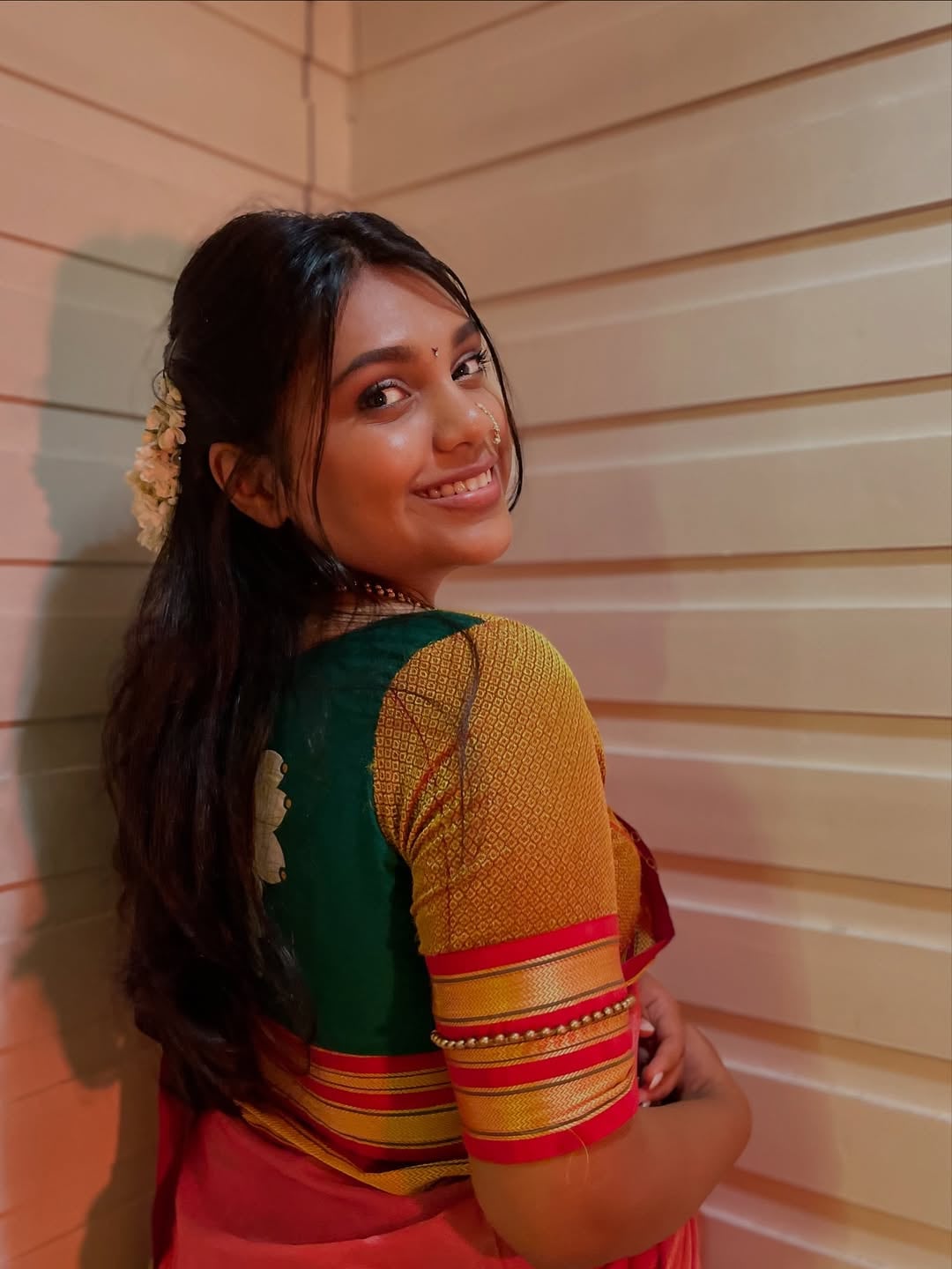 Mrunmayee Kadam Pink Irkal Saree Look