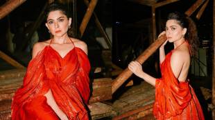 Marathi actress sonalee kulkarni orange colour backless dress