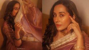 Tejaswini Lonari in tissue saree,