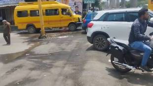 Contractors poor work caused uneven road slowing vehicles causing daily dombivli entrance traffic jams