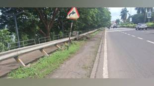 damaged Palm bach road barriers obstruct