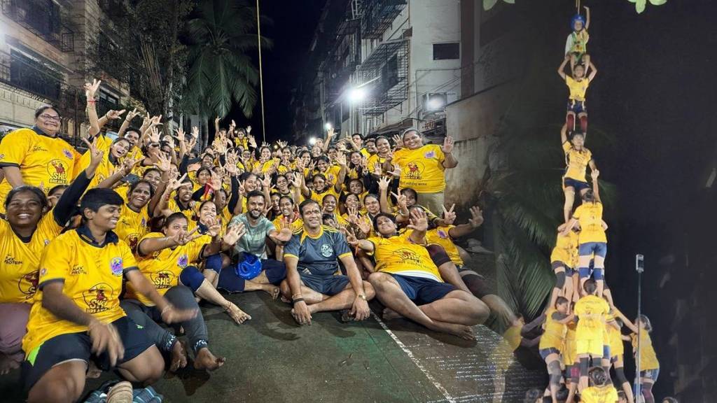 Parle Sports Clubs woman govinda team made history with seven tier human pyramid formation