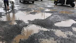 Palghar Boisar road leading to headquarters as well as main national and state roads in badly damaged