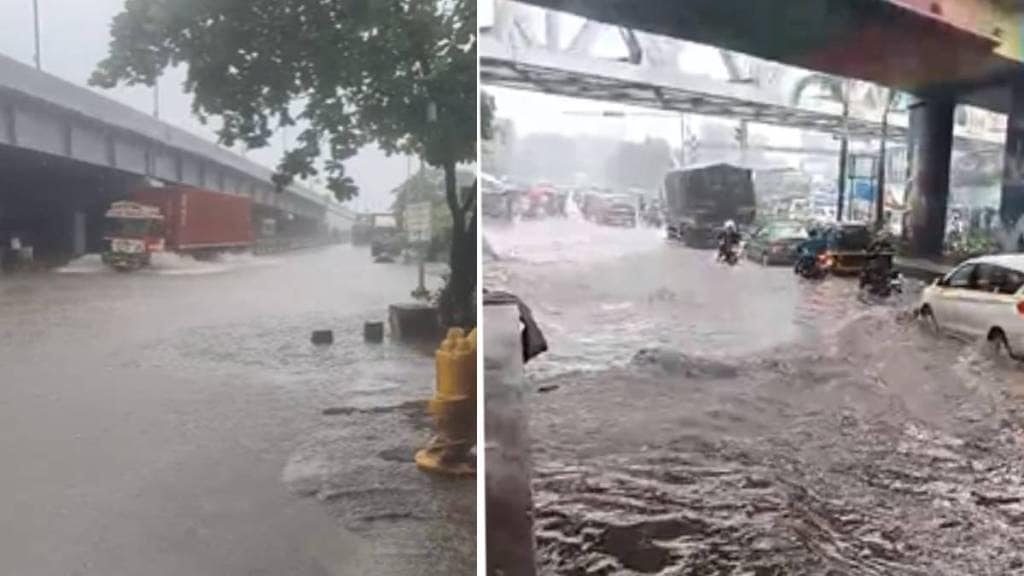Thane rain updates, Thane traffic jam, Mumbai Nashik highway flood, Gaimukh Ghat traffic, Kasarvadavali road conditions, Mankoli bridge waterlogging,