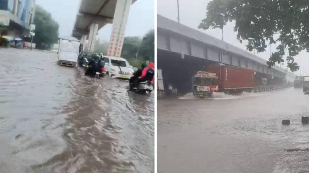 Thane rain update, heavy rain in Thane, Bhiwandi flood alert, Thane traffic jam, red alert Thane weather,