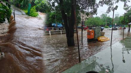 heavy rains submerge roads in mira bhayander slowing traffic and severely disrupting normal life