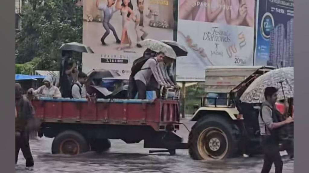 heavy rain Virar and Nalasopara citizens rely on private tractors as rains worsen existing hardships