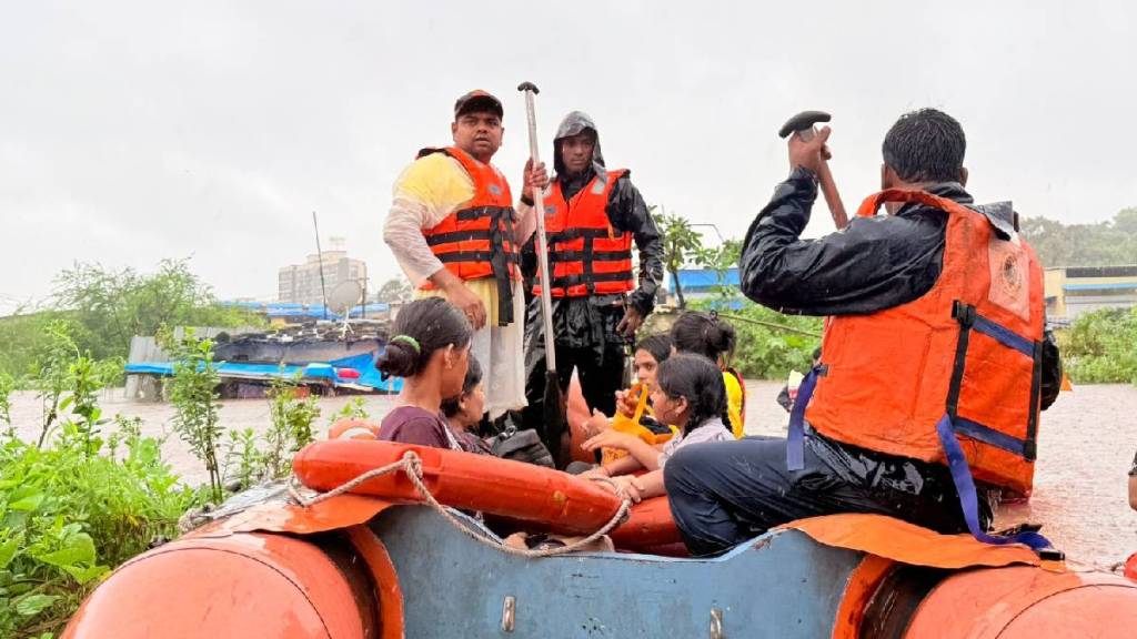 heavy rains flood Vasai Virar fire brigade safely rescue 30 citizens trapped in flooded house