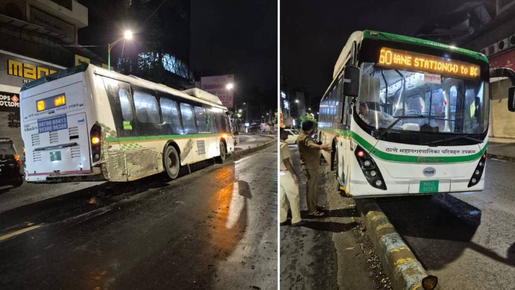 Thane bus accident, Gokhale Road traffic issue, TMT bus crash, Thane road safety concerns, municipal traffic management Thane,