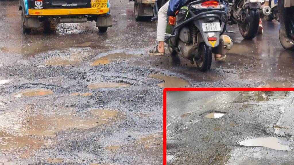 Thane potholes issue, Ganesh festival road damage, Thane traffic jam causes, Bhivandi road accidents, road repair demands Thane,