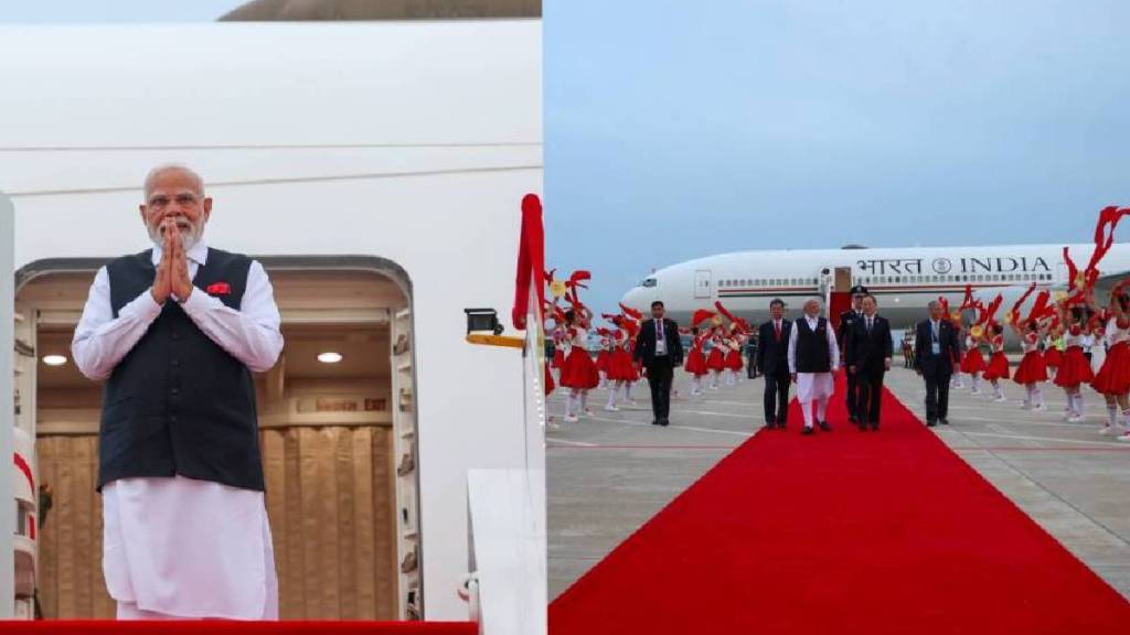 पंतप्रधान नरेंद्र मोदींचं चीनमध्ये जंगी स्वागत, SCO परिषदेत होणार सहभागी, (फोटो-एएनआय)