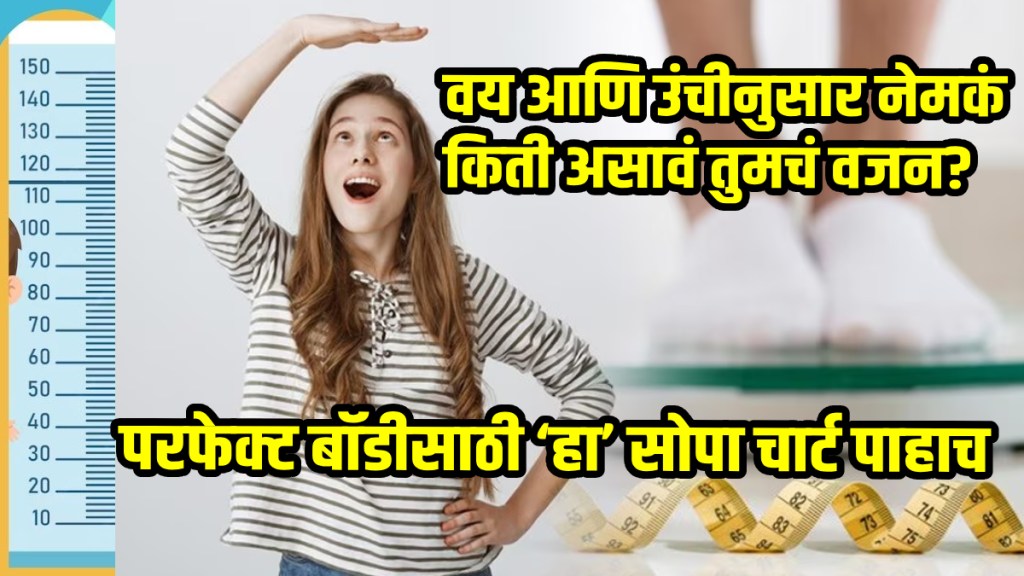 know the ideal weight chart by age 18 to 50 year body weight as per height and age ideal body weight calculator in marathi