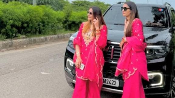 Nikki (right) with her sister Kanchan. (Image Credit: Instagram)