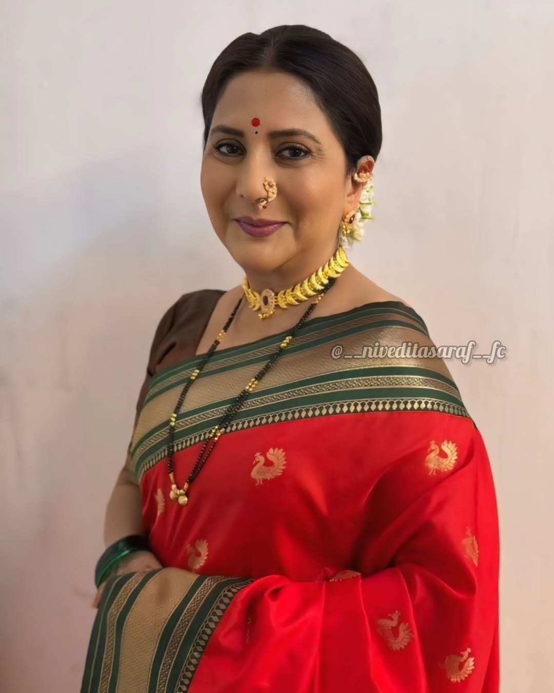 Nivedita Ashok Saraf Paithani Saree Look