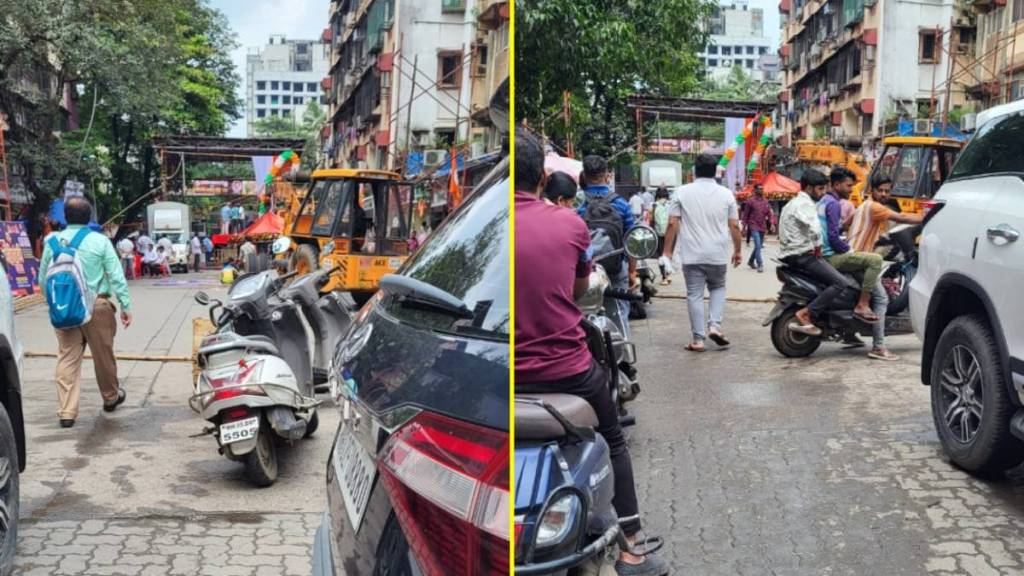 Madan Thackeray Chowk area on Phadke Road in Dombivli closed for Dahi Handi practice