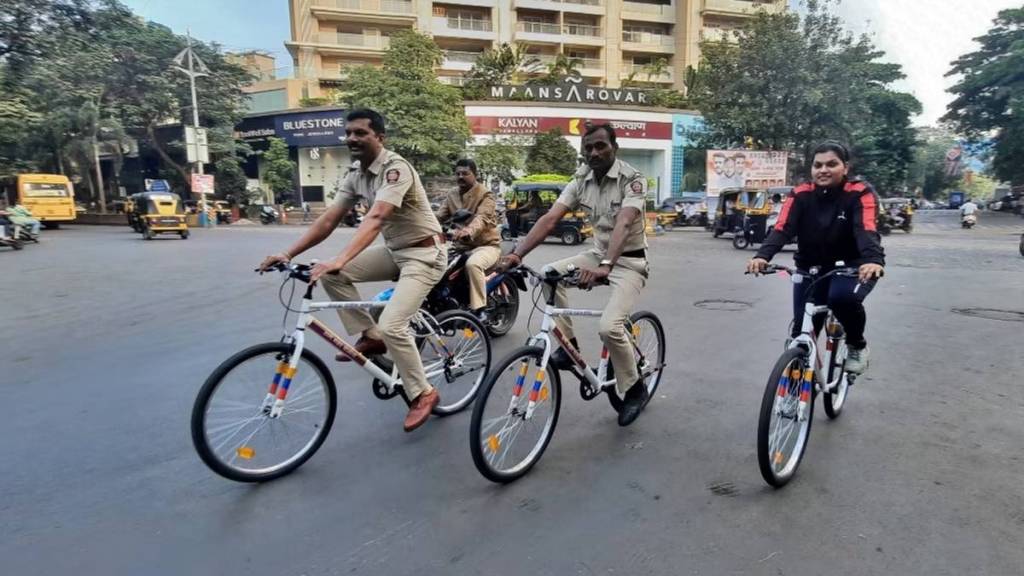 Police cyclethon rally in Thane