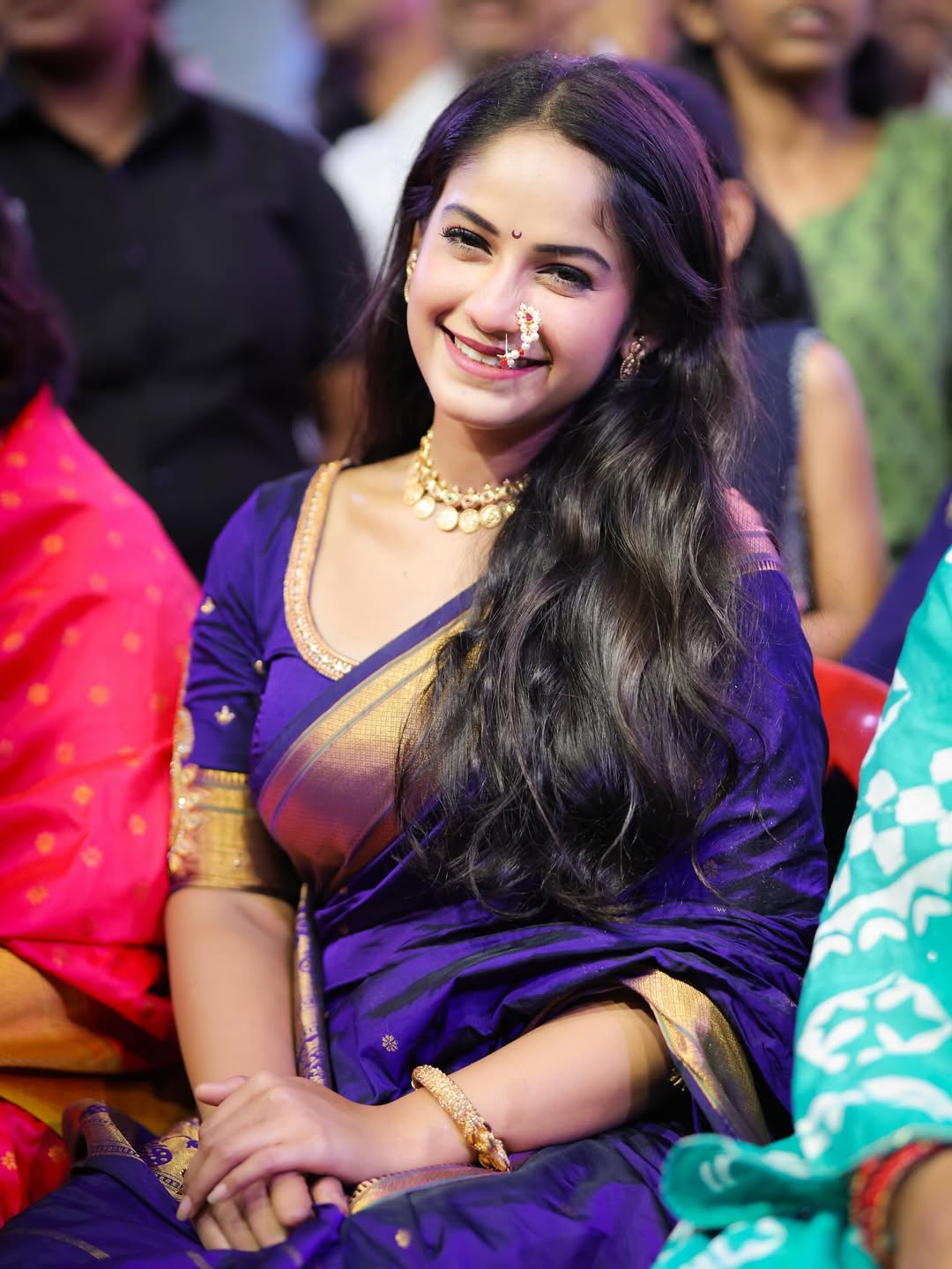 Prapti Redkar Purple Paithani Saree Look