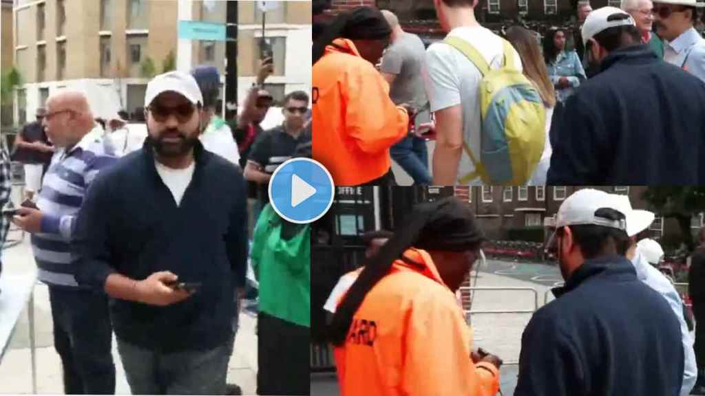 Rohit Sharma Arrives at Oval to Watch IND vs ENG 5th Test Day 3 Waits in Line for Ticket Check Video