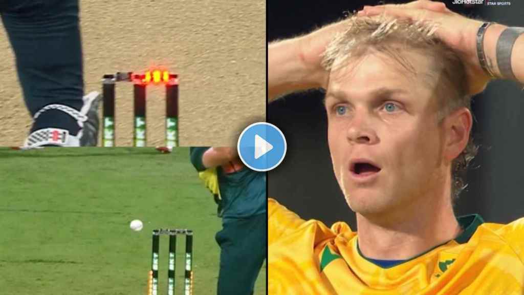 SA vs AUS Corbin Bosch Shocked As Bails Remain Intact After Ball Hits Stumps Mitchell Oven Video