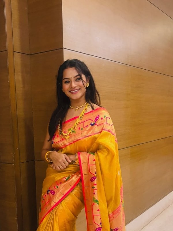 Sakshee Gandhi Yellow Paithani Saree