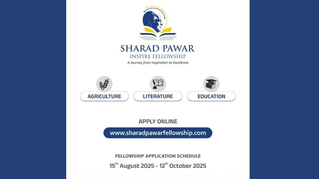 Sharad Pawar Inspire Fellowship 2025 opens applications in agriculture literature and education