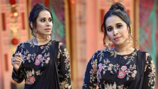 Shreya Bugde Sheth Black Saree Look