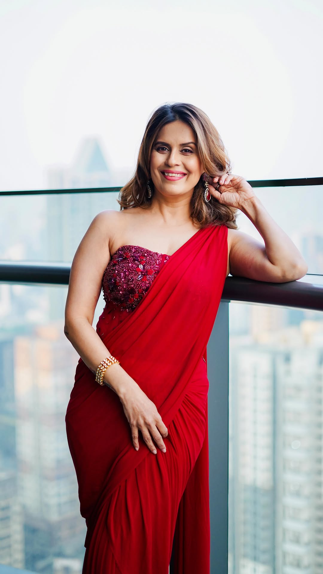 Sonali Khare Purple Paithani Saree