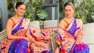 Sonali Khare Purple Paithani Saree