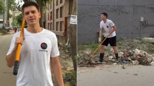 swedish man cleaning streets of India