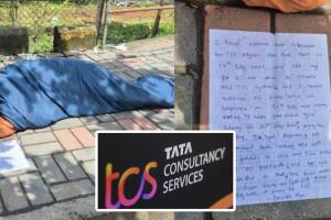 TCS Employee Sleep on Footpath
