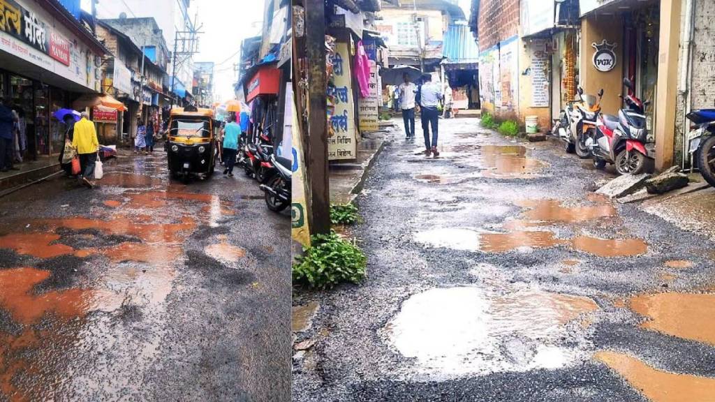The plight of roads in many places in Ratnagiri city