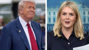 US President Donald Trump praised his press secretary Karoline Leavitt. (Photo Reuters)