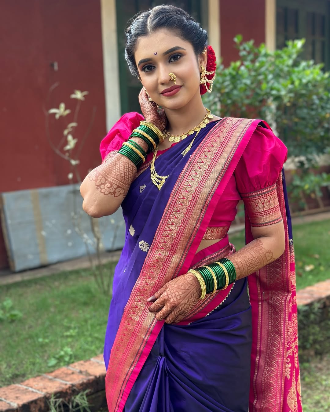 Vaishnavi Kalyankar Gaikwad Golden Off-Shoulder Dress