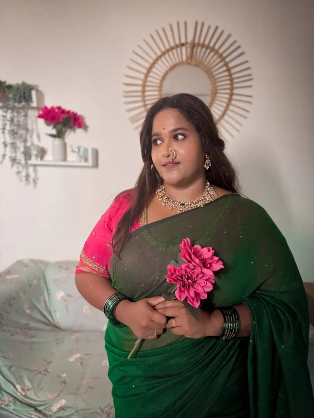 Vanita Kharat Saree Look Maharashtrachi Hasyajatra