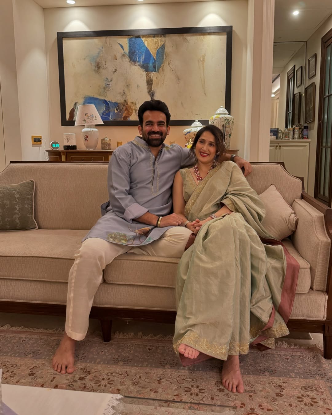 Zaheer Khan Sagarika Ghatge Ganesh Chaturthi Celebration