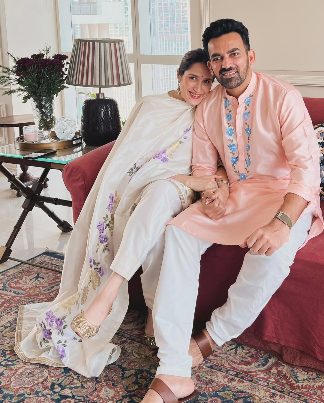 Zaheer Khan Sagarika Ghatge Ganesh Chaturthi Celebration
