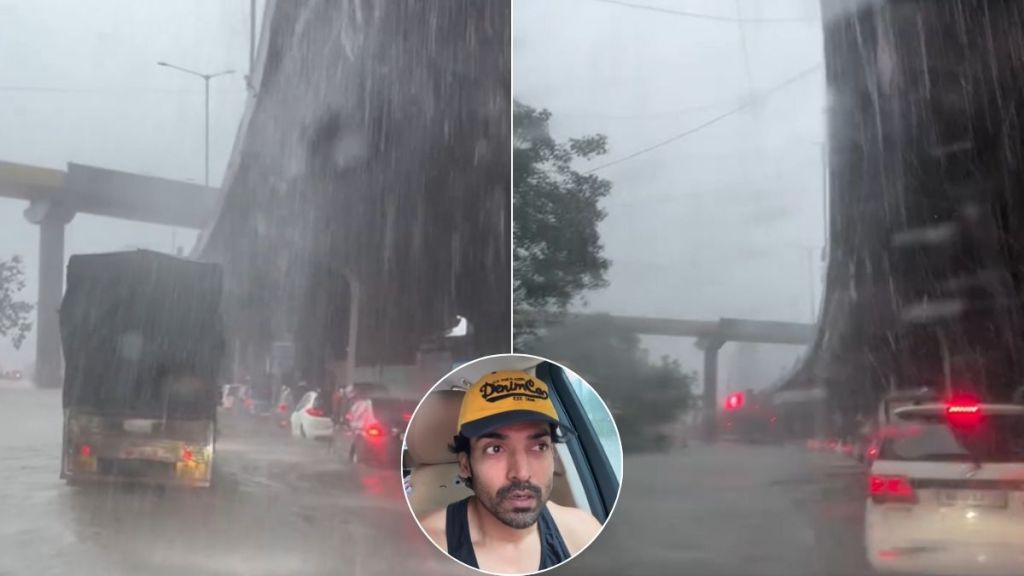 actor gurmeet choudhary shares video of flooding and traffic disruptions due to heavy rain in mumbai