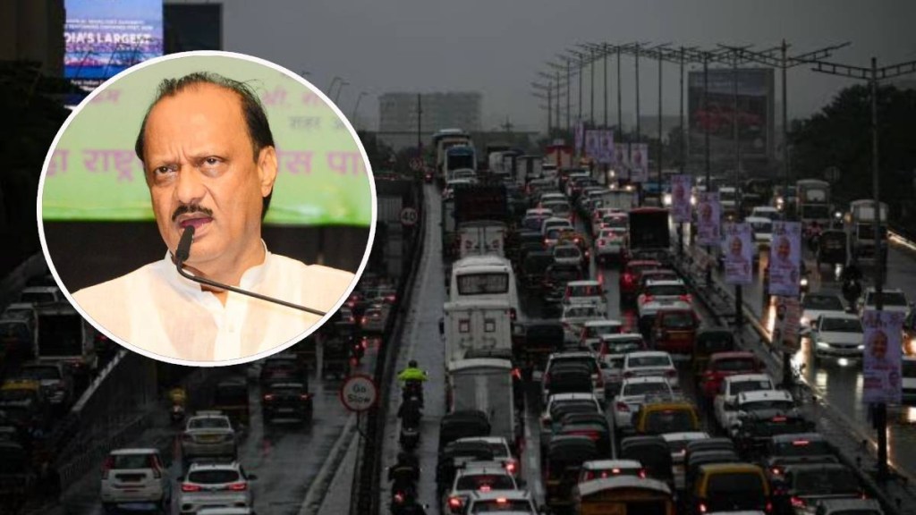 ajit pawar convoy stuck due to ganesh procession traffic in karad